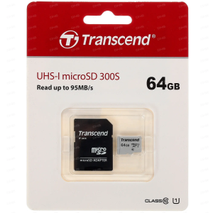 Карта памяти Transcend 300S MICRO SDXC C10  64 ГБ (TS64GUSD300S)