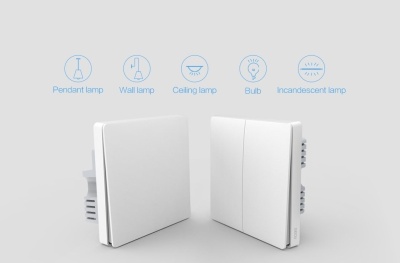 фото Умный выключатель Xiaomi Aqara smart Wall switch D1 ( Двойной без нулевой линии)