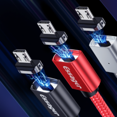 фото Магнитный кабель Essager с поворотом на 540 градусов, кабель Micro USB Type-C