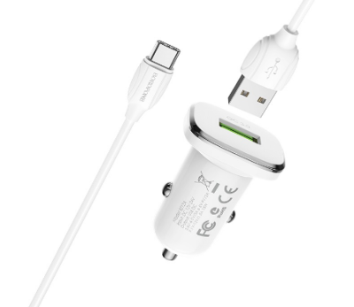 фото АЗУ BOROFONE BZ12A + Кабель lightning QC3.0