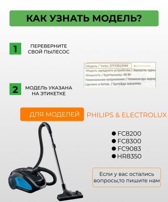 фото Сменный мешок для пылесоса Philips & Electrolux FC8200 FC8300 FC9083 HR8350