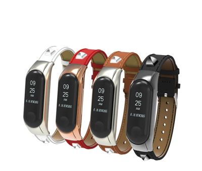фото Кожаный ремешок для mi band 3/4