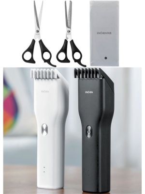 фото Триммер для волос Enchen Boost Hair Trimmer (+ножницы) Черный\Белый
