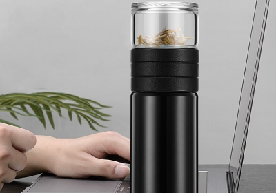 фото Заварочный термос Xiaomi Pinztea Tea Water Separation Cup Black