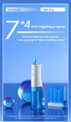 фото Портативный ирригатор Xiaomi Soocas W3 Pro Portable Electric Oral Irrigator (4 насадки) CN New