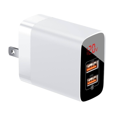 фото Зарядное устройство Baseus Mirror Lake Dual QC Digital Display quick Charger A+C EC, белый