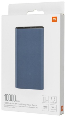 фото Внешний аккумулятор (Power Bank) XIAOMI Mi Power Bank 3 PLM13ZM, 10000мAч, черный