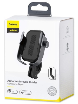 фото Держатель телефона для велосипеда/мотоцикла/электросамоката Baseus Armor Motorcycle holder Черный