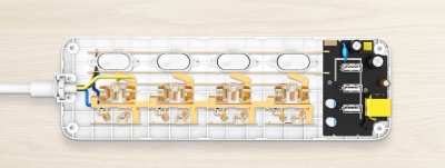 фото Удлинитель Xiaomi Mi Power Strip (4 розетки, 3 usb порта, 1.8м) Белый