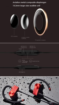 фото Беспроводные наушники 1MORE Active Sport (E1023BT) (1More, красный)