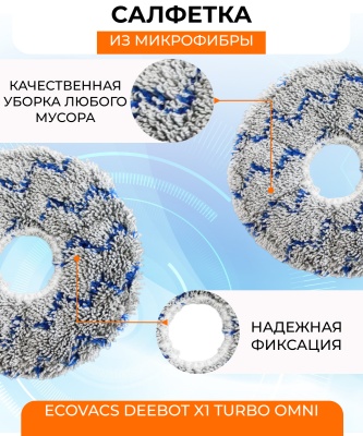 фото Сменная тряпка микрофибра для робот пылесоса Ecovacs Deebot X1 TURBO OMNI фото Сменная тряпка микрофибра для робот пылесоса Ecovacs Deebot X1 TURBO OMNI